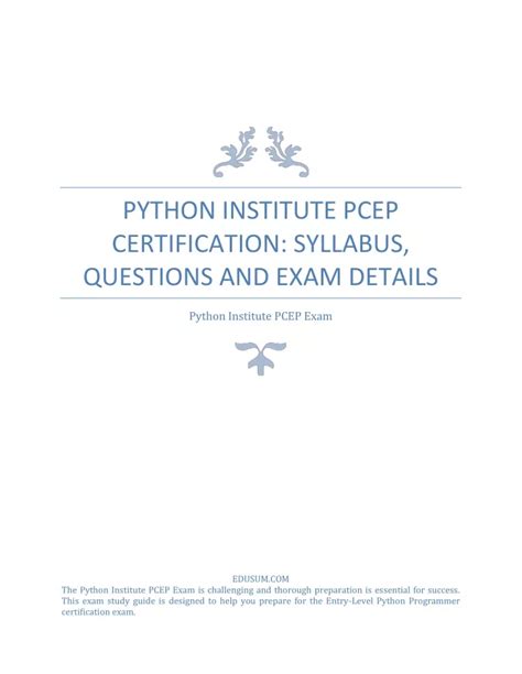 pcep certification syllabus